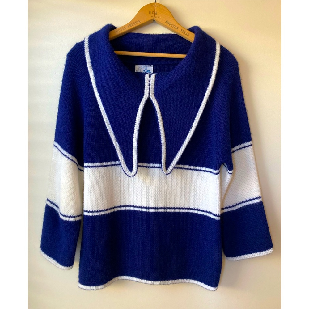 Vintage 50s/60s 100% orlon acrylic collared sweater